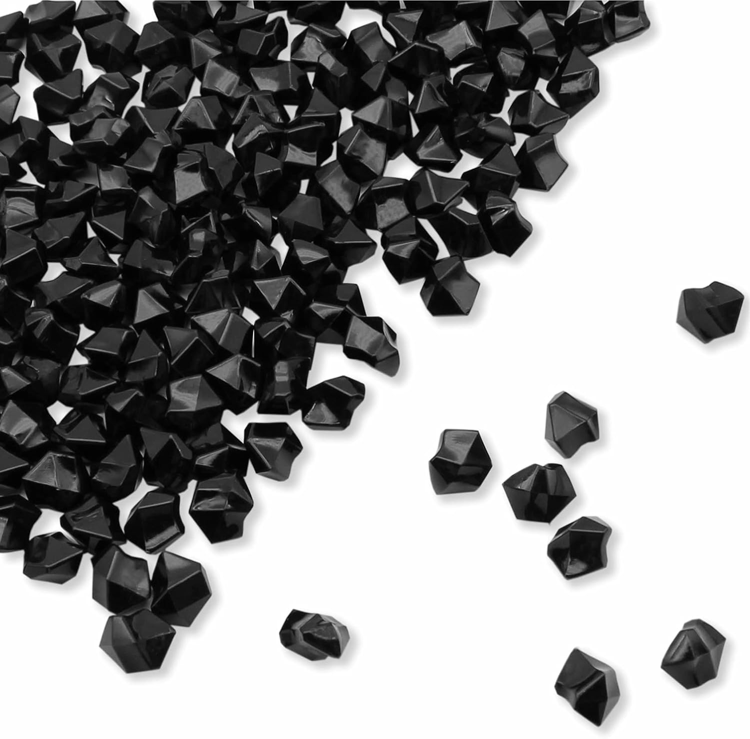 Vase Fillers - PMLAND Acrylic Ice Rocks Crystals Gems 180 Pieces Bag for Vase Filler Table Scatter Party Wedding Arts Crafts Decoration and Display - Black