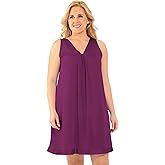 Exquisite Form Women's 30107 Nylon Tricot Sleeveless Short Knee Length Nightgown