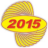 Versa Tags 2015 Oval Model Year Car Dealer Window Stickers Proudly Made in The USA Versa Oval Model Windshield Year Stickers are Red and Yellow in Color Come Twelve (12) to A Pack