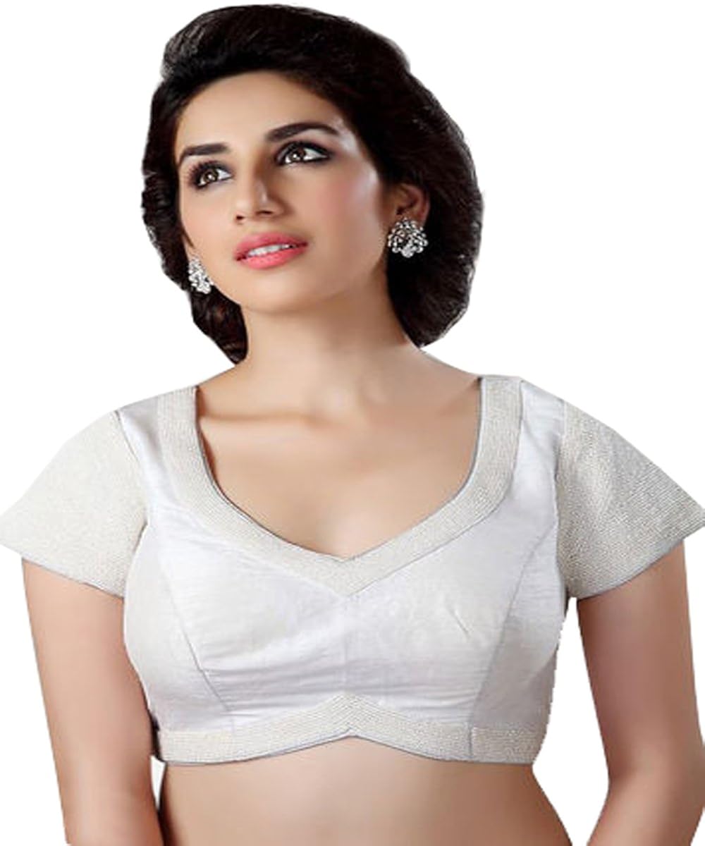 Buy White Plain Tissue Blouse Fabric Material Piece at Amazon.in