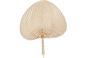 GENERIC TJCGCKK 1 pcs Woven Handmade Straw Fan Summer Hand Fan Rattan Raffia Reed Grass Fans Natural Manual Paddle Fans Whea Chinese Style