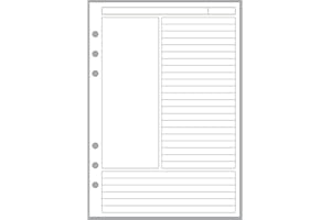 HANDY FORMS A5 Size Cornell-Style Notes Pages, Sized and Punched for 6-Ring A5 Notebooks by Filofax, LV (GM), Kikki K, TMI, and Others. Sheet Size 5.83" x 8.27" (148mm x 210mm)