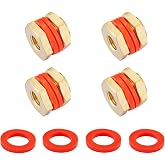 4 PCS Brass Bulkhead Fitting Coupling Both End 1/4" NPT Female | Outer Diameter 3/4-16UNF Brass Bulk Head Pipe Fitting Bulkhead Tank Fitting Coupler Coupling,15/16" Length (Pack of 4)