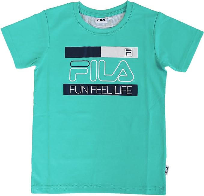 Amazon フィラ Fila 半袖 Tシャツ キッズ ジュニア J6801 130cm エメラルド Tシャツ カットソー 通販