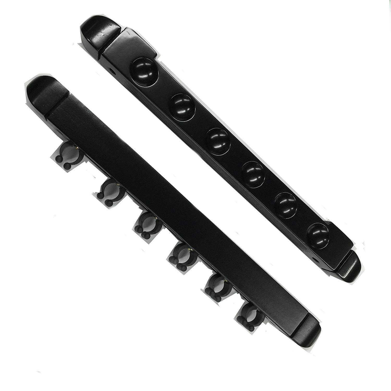 6 Cue Wooden Rack & Clips, Black