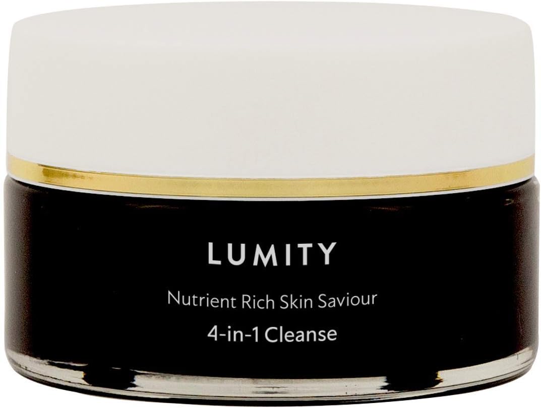 Lumity Skin Nutrients 4-in-1 Cleanse 100ml, Natural Botanical Balm with Activated Charcoal & Jojoba Beads
