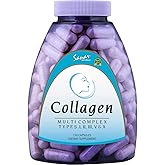 Sanar Naturals Multi Collagen Pills Type I, II, III, V, X | Extra Strength Hair, Nail, Skin, Bone & Joint Support | Hydrolyzed Collagen Supplement for Women and Men | Non-GMO, 150 Capsules