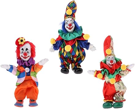 vintage porcelain clowns