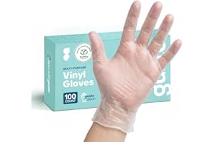 Comfy Package Disposable Vinyl Gloves, Powder Free, Latex Free, Clear Gloves for Cooking and cleaning