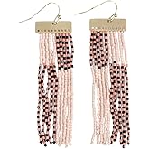 INK+ALLOY Beaded Earrings for Women Dangling, Lana Boho Seed Bead Fringe Tassel Earrings, Hypoallergenic Handmade Jewelry for the Modern Bohemian, 2.85-Inch Length