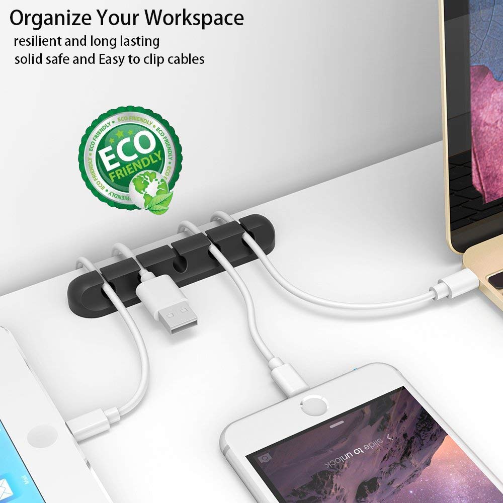 Cable Clips, Cable Management Clips, 3 Pack Silicone Adhesive Wire Cable Holder, Cable Cord