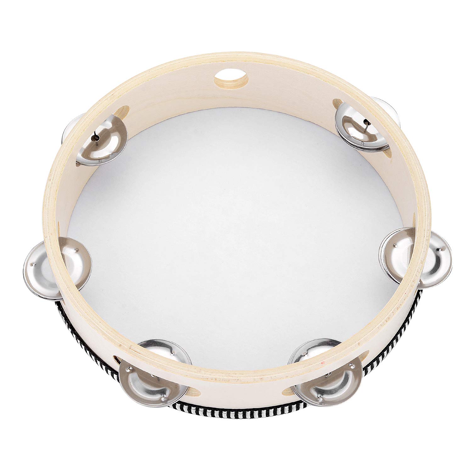 8 inch Hand Held Drum Tambourines with Jingles Bells Percussion Musical