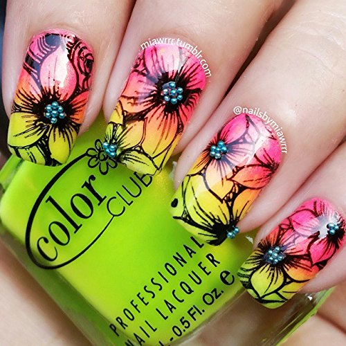 Pueen Nail Art Stamp Collection - Special Edition Encore 01-04 NEW Invention Set of 4 Double Sided All You Can Stamp Full Size Stamping Image Plates Manicure DIY (Infinite Images with Your Creativity) Now with Bonus Storage Case-BH000298