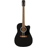 Fender FA-25CE Dreadnought, Walnut Fingerboard, Black Pickguard, Black