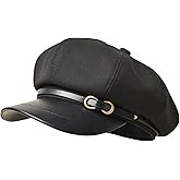 FJQZWTK Womens Newsboy Cap Fashion PU Leather Cabbie Painter Hat Beret Cap