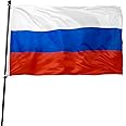 DANF Russia Flag 3x5 Ft Thick Polyester, Fade Resistant, Brass Grommets, Canvas Header, Double Sided Russian National Flags 3