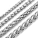 Zysta 20inch Wheat Chain Link Stainless Steel 4mm Wide Nickel Free Sturdy Necklace Lobster Clasp Neck Cable Rope Women Men Replacement for Charms Pendants Rings