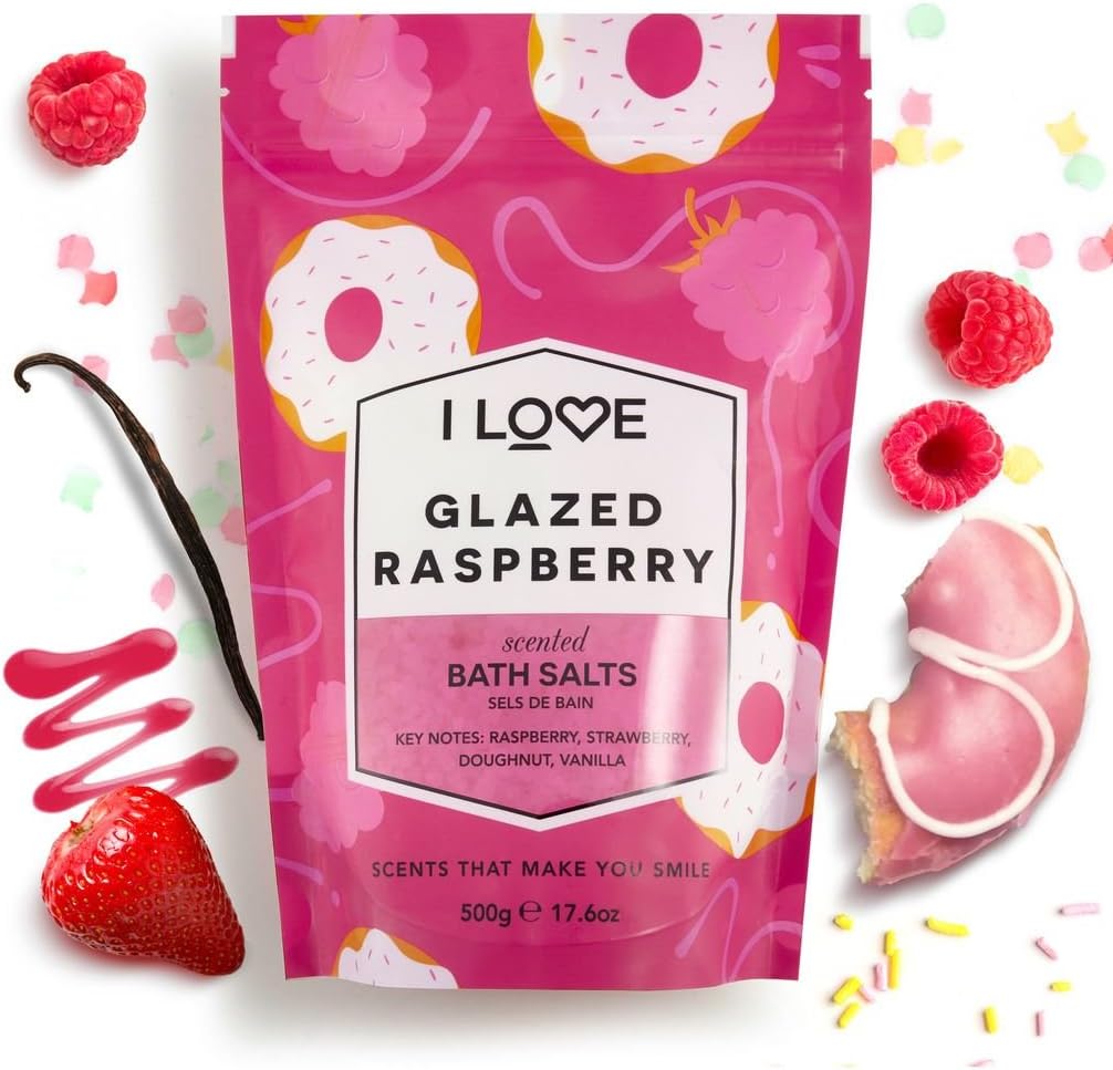 I Love Signature Glazed Raspberry Scented Bath Salts, with 99% Naturally Derived Ingredients - Image 4