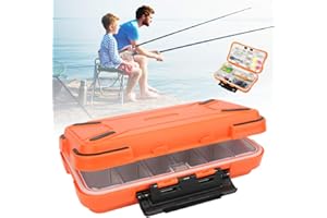 Generic Waterproof Fishing Tackle Box Durable Portable Organizer for Fishing Enthusiasts 20x11.5x5cm ABS (Orange)