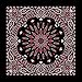 Black with Red Circular Burst Paisley Bandana - Single Piece 22x22