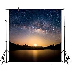 AOFOTO 8x8ft Glowing Sunset Starry Sky Backdrop for