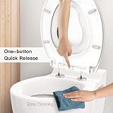 Pipishell Family Toilet Seat Soft Close with Removable Child Seat White view 6