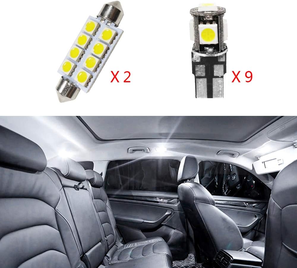 For Q7 Super Bright LED Interior Lights Source Car Lamp Replacement Bulbs White Pack of 11
