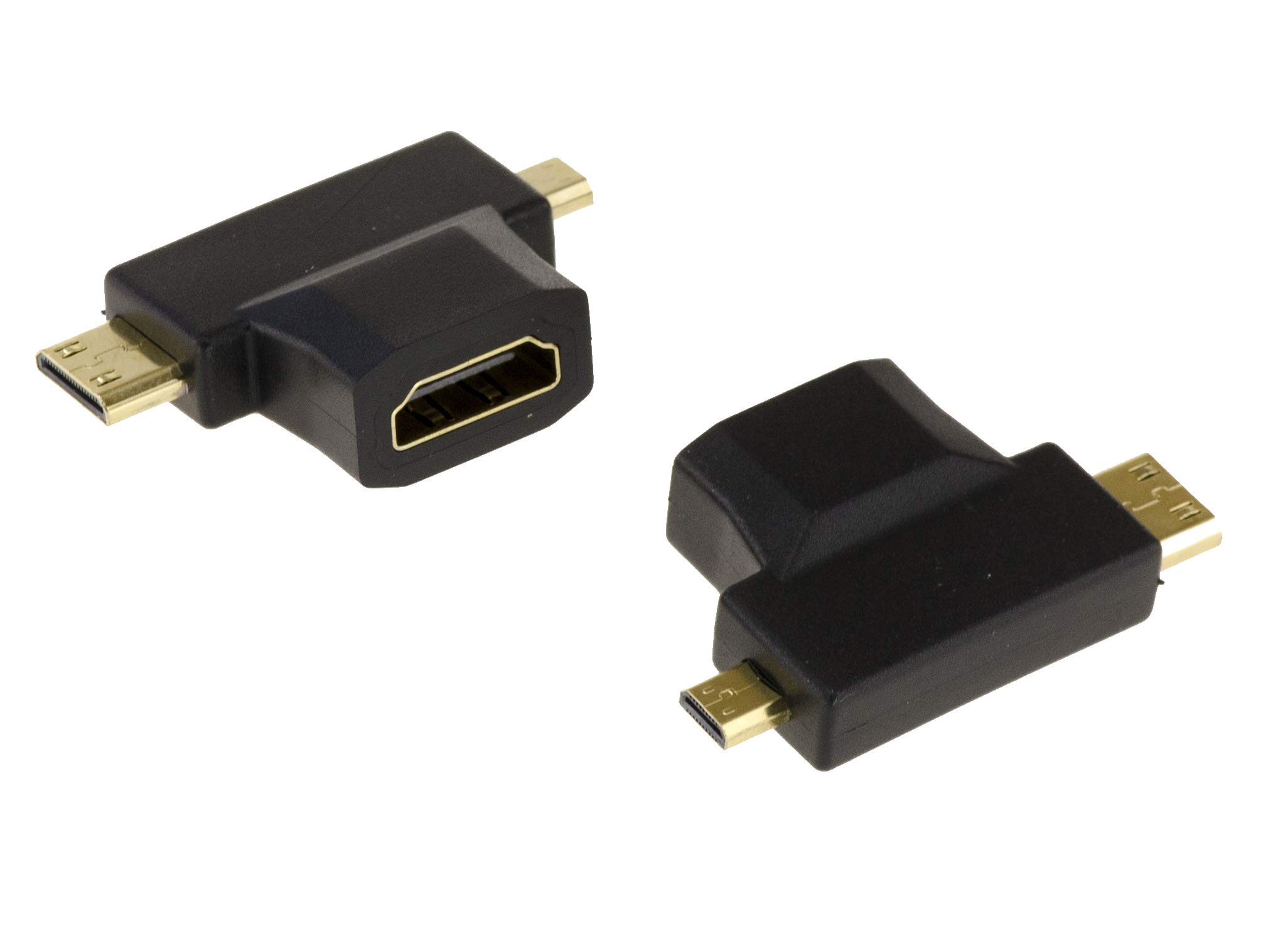 KALEA-INFORMATIQUE HDMI Type A Female to Micro HDMI Male Type D and Mini HDMI Male Type C adapter. HDMI to MicroHDMI