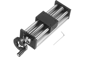 uxcell 150mm Effective Stroke Length Manual Sliding Table, Double Optical Axis Slide Rail, BallScrew SFU1607, 16mm Diameter 5