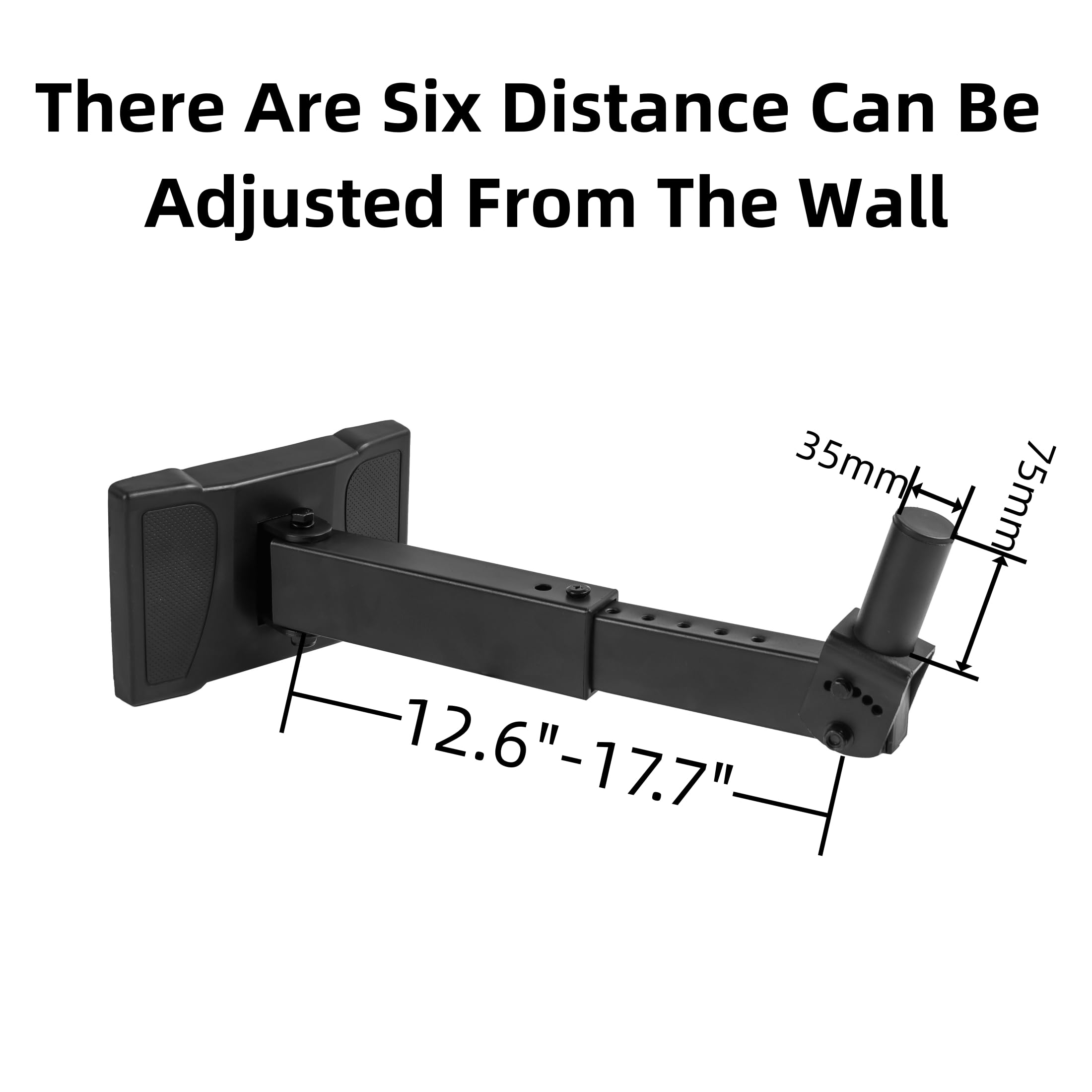 Heavy Duty Adjustable Speaker Mount Brackets - PA Speaker Wall Mount Brackets, Speaker Mounts Holder, Speaker Stand Hold up to 100lbs(2 Packs Black)