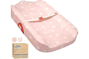 Tiny Marvels Non-Slip Baby Changing Pad, Upgrade Size (18" x 31.50"), Soft Washable Cover, Safe Contoured Diaper Changing Pad Fits Standard Tables & Dressers