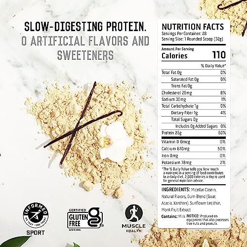 Ascent Casein Protein Powder 25g Micellar Casein Powder with Zero