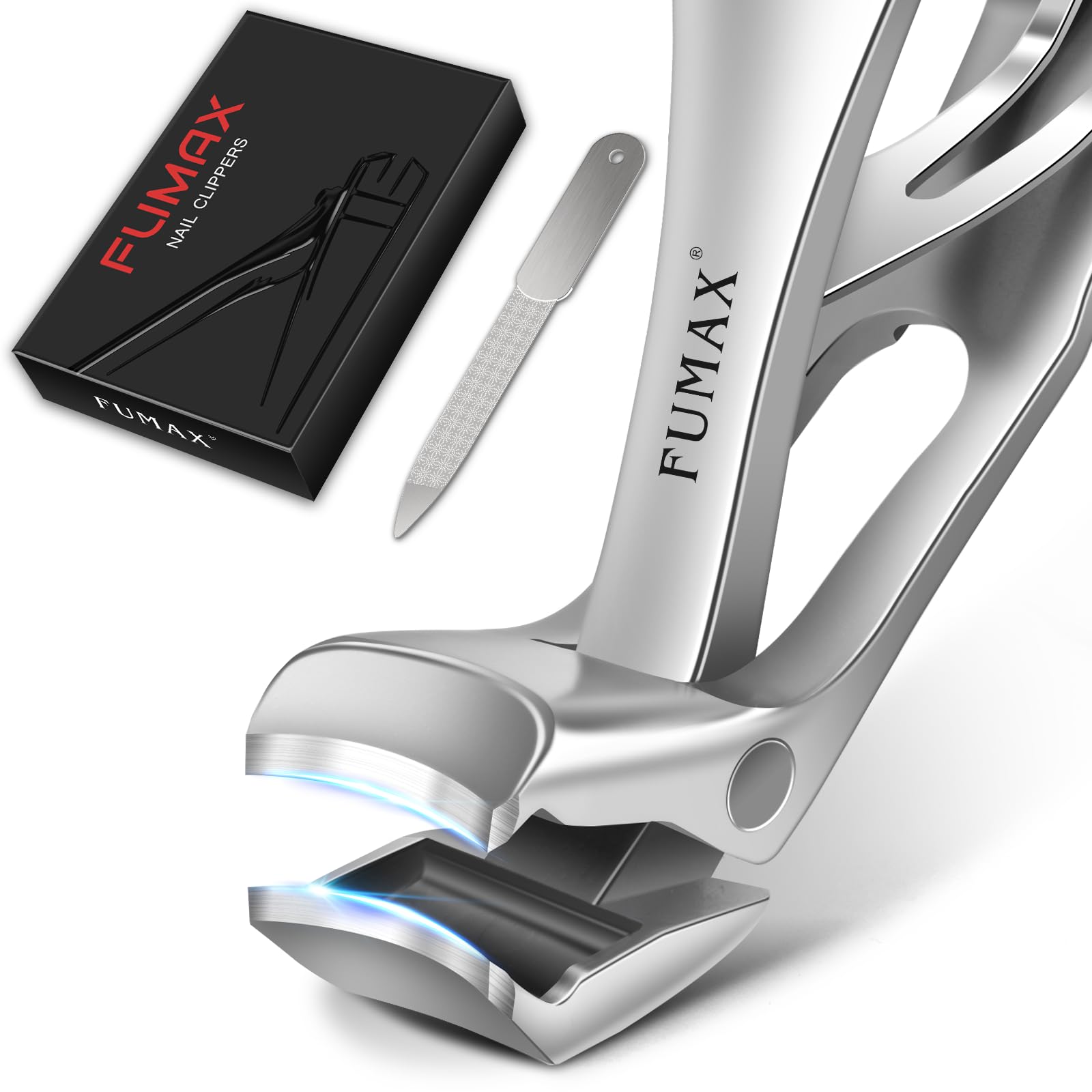 Toenail Clippers for Seniors Thick Toenails, Christmas Stocking Stuffers Large Toe Nail Clippers for Men, 2024 Upgrade Angled Nail Clippers with Catcher, Heavy Duty Fingernail Clipper Gift for Men