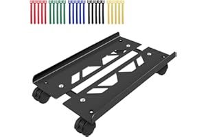 Seloom PC Stand Computer Tower Stand, Adjustable Mobile CPU Stand, Heavy-Duty PC Tower Stand with Rolling Caster Wheels, Steel Desktop Stand, PC Riser Fits Most PC Gaming Desk Accessories