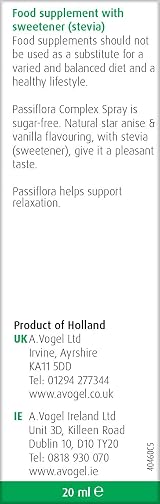 A.Vogel Relax Spray Passiflora Complex 20ml Passiflora Lemon Balm Zinc view 8