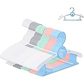 50 Pack Infant Hangers, Non-Slip Kids Hanger, 11"-14" Adjustable Baby Hanger, Space Saving Plastic Hangers for Girl Boy Toddler Kids Child (Multicolour)