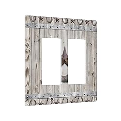 Rustic Western Wood Barn Door Horseshoe Iron Star 2