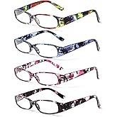 Kerecsen Women's Reading Glasses 4 Pairs Ladies Fashion Spring Hinge Readers