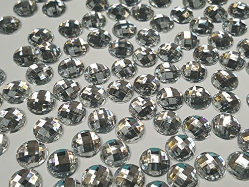 8,10,12mm Flatback Clear Acrylic Disco Gems (10mm)