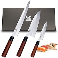 MSY BIGSUNNY Set of 3pcs Sashimi Knives Stainless steel Sushi Knives Slicing fish Knfe (3 in 1 set)