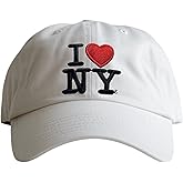 I Love NY Hat Baseball Style White Adjustable One-Size
