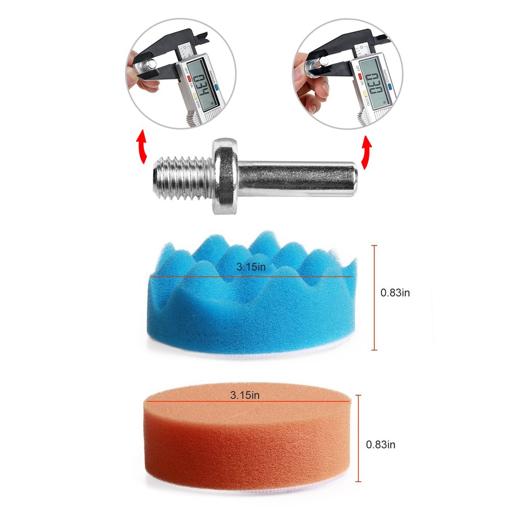 Drill Buffing Sponge Pads Kit Headlight Restoration Foam Polisher 11