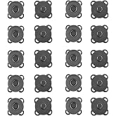 WAFJMAF 10 Sets Magnetic Bag Clasps Button Snaps Tone Purse Great for Closure Handbag Clothes Sewing Craft No Tools Required Plum Blossom 19mm (Black)