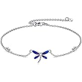 AINFQY 925 Sterling Silver Anklet for Women Dragonfly/Butterfly/Sea Turtles/Mermaid/Infinity/Hamsa Hand Adjustable Chain Ankle Bracelets Jewelry