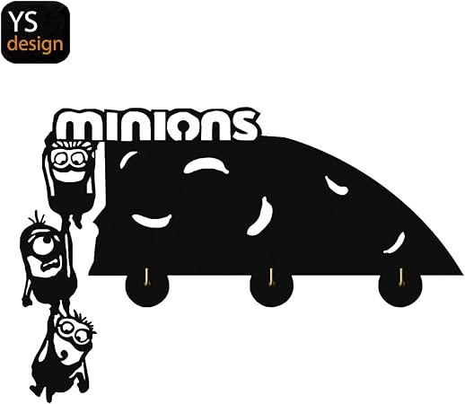 Amazon Co Jp ミニオンズドアフック 漫画アニメーションコートフック キーホルダー キーハンガー 壁 玄関 リビングルーム ユニグギフト 5フック 20ポンド 最大 文房具 オフィス用品