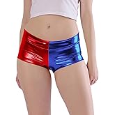 Kepblom Women's Shiny Metallic Rave Booty Shorts Hot Pants Dance Bottom