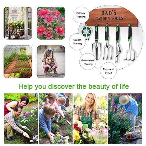 PADRAM Garden Tool Set 12 Piece Heavy Duty Garden Tool Kit for Planting Aluminum Outdoor Garden Hand Tool with Garden Tote Bag Weeder and Hand Trowel Gardening Tools Set Gift for Women Men