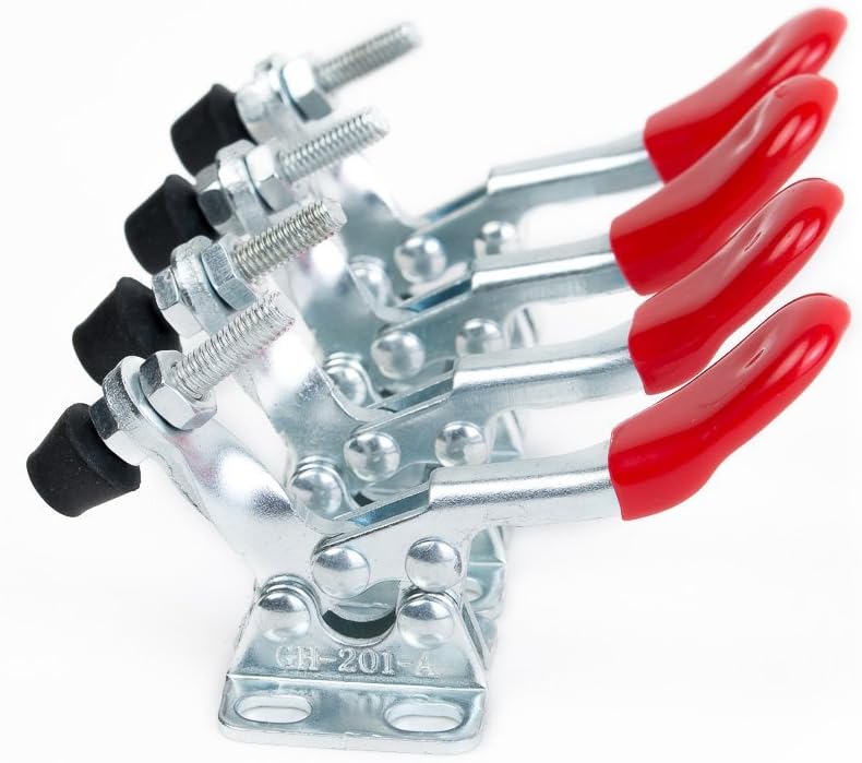 Imagine 4pc 201A Toggle Clamp Hand Tool 27kg Holding Capacity Antislip Quick Release Horizontal