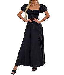 KUTUMAI Women's Summer Off Shoulder Maxi Dress Puff
