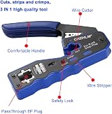 CHZHLM RJ45 Pass Through Crimping Tool Kit 3 in 1 Cat5 Cat6 w Tester view 3